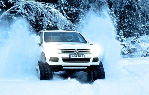 Volkswagen Touareg нашёл решение для проблемы снежных завалов.