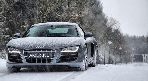 Audi R8 V10 in Snow