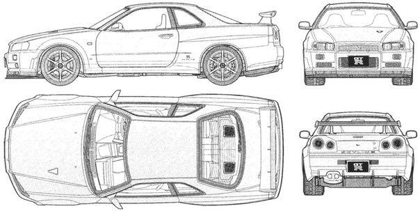 Nissan Skyline r34 чертежи.