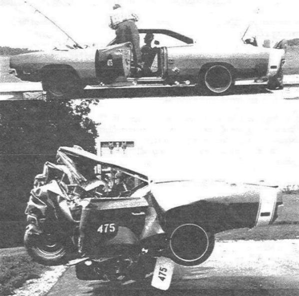 1969 Dodge Charger crash test удар о бетонную стену на скорости 100 мильч.