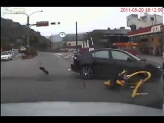 Мотороллер против авто на видеорегистратор