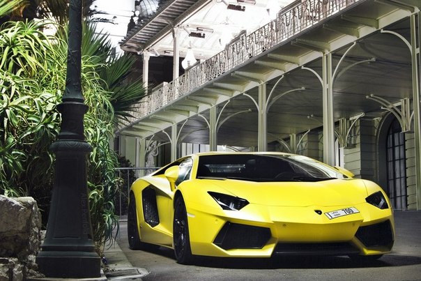 Lamborghini Aventado. Matte yellow.