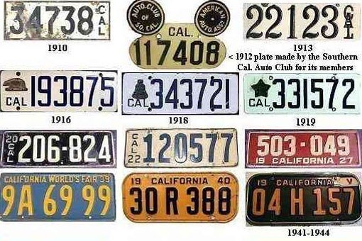 На заре автомобильной эры (в 1900-х годах) водители в США не получали готовый номер, а получали лишь регистрацию на автомобиль. Сам номер из куска стали автолюбителю необходимо было изготовить собственноручно.