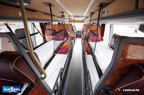 В Европе появись автобусы со спальными полками