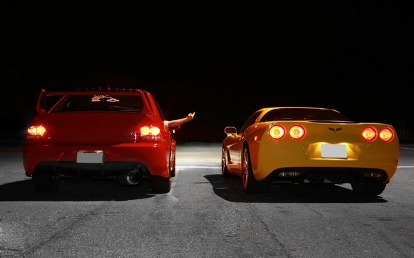 Evo VS Corvette