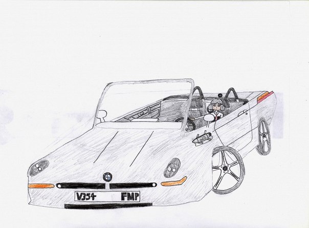 Автомобили Джеймса Бонда в детских рисунках